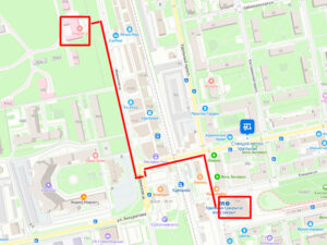 Пошаговый план движения от метро Удельная