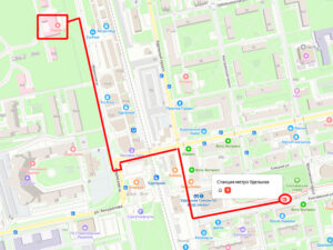 Пошаговый план движения от трамвайной остановки метро удельная