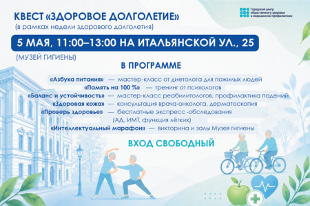 Квест Здоровое долголетие – 5 мая на Итальянской улице, 25